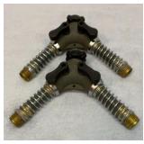 Two heavy duty hose splitters