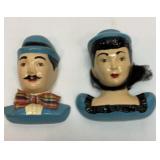 Vtg chalk wall hanger figures