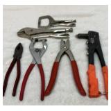 Specialty pliers, clamp, rivet gun, etc.