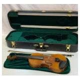 Vtg Stradivarius violin copy with bow and case