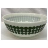 Pyrex green polka dot bowl