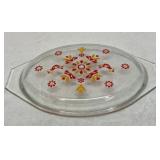 Pyrex oblong casserole lid. Friendship pattern.