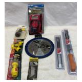 New sawblade, multimeter, chain files, etc.