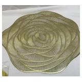 12 decorative gold colored placemats and coasters