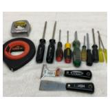 Tape measures, screwdrivers and putty knives