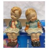 Vtg shelf sitter boy and girl salt and pepper