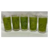 Vtg golf theme highball glasses. 5 1/2 inches tall