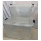 Two clear totes