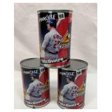 Three Mark McGwire baseball card cans