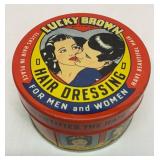 Lucky Brown hair dressing tin