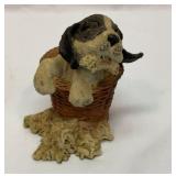 Goebel Paw Prints puppy in basket
