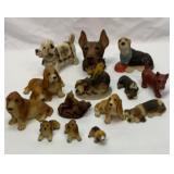 Collection of dog figures. Bassett hounds, etc..
