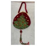 Christmas beaded and felt purse