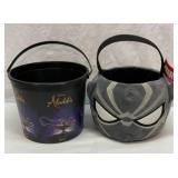 Two Halloween candy pots or buckets