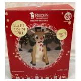 Lighted blowup Rudolph yard decor. 3 1/2 feet