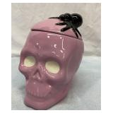 Purple skeleton head cookie jar