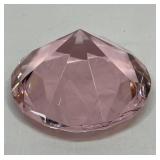 Pink glass prismatic paperweight