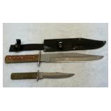Two fixed blade knives in one sheath