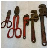 Pipe wrenches and snips
