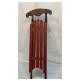 Welcome metal and wood sled decor