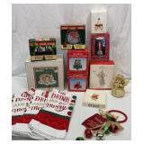 Towels, Hallmark and Coca-Cola ornaments, etc.