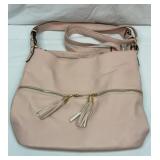 Soft pink leather bag purse
