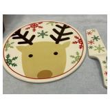 New Playful Prancer cake plate with server and box