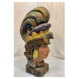 Aztec warrior sculpture bust