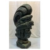Aztec warrior sculpture bust