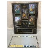 Rams plaque and license plate surround