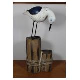 Vintage Hand carved  Wood Seagull Bird on Wood  19 Vintage Hand carved  Wood Seagull Bird on Wood  19