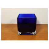 Vintasge Cobalt Blue Glass Vase 4 1/2 x 4 1/2 Vintasge Cobalt Blue Glass Vase 4 1/2 x 4 1/2