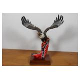 Eagle On Wood Base wing has been repaired 11 1/2 x Eagle On Wood Base wing has been repaired 11 1/2 x