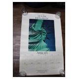 Vintage Original  1985 Lady Liberty Calendar  Post
