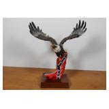 Eagle On Wood Base wing has been repaired 11 1/2 x