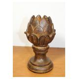 Vintage Wood Artichoke Finial Candle Holder