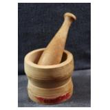 Wooden Mortar and Pestle 3 1/2
