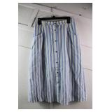 Midi Blue/Cream Skirt, flowy, Stripes