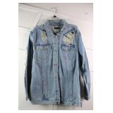 JW Style Distressed Denim Jacket with pockets