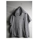 Adidas Gray Hooded Shirt, Short Sleeve, pocket