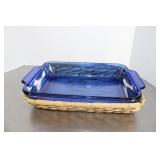 Vintage 2 QT Cobalt Blue Anchor Harbor Tray in Wic