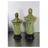 Vintage Ceramic Vases Glaze Finish 12 1/2 & 14 1/2