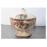Vintage Ceramic Tureen Foral Pattern 7 x 6 1/2