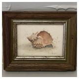 Vtg Framed Print of Mother Seashell by D. Morgan
