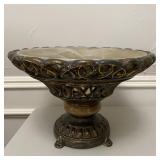 Ornate Certerpiece with Glass Bowl 12"