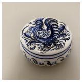 Hand Painted in Portugal Trinket Dish with lid