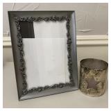 Silverplated Tealight Holder and Picture Frame