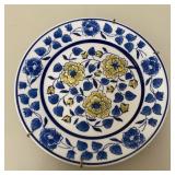 Centrum Ceramics Plate Blue&White&Yellow Floral De