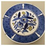 Centrum Ceramics Plate Blue&White&Yellow Floral De
