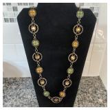 Multi Strand Beaded Necklace 13"